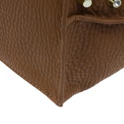 Versace Jeans Brown Pebbled Leather Crystal Studs Hobo