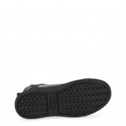 Pre Owned Versace Jeans Black Leather High Top Sneakers Size 36