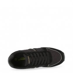 Versace Jeans Black Quilted Fabric and Suede Lace Up Sneakers Size 38