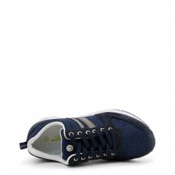 Pre Owned Versace Jeans Blue Fabric and Suede Platform Sneakers Size 40