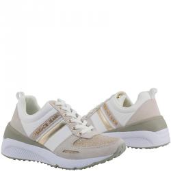 Pre Owned Versace Jeans Tricolor Fabric and Suede Platform Sneakers Size 40