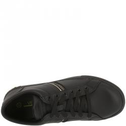 Versace Jeans Black Fabric and Leather Lace Up Sneakers Size 38