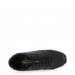 Versace Jeans Black Faux Leather Lace Up Sneakers Size 41