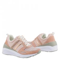 Pre Owned Versace Jeans Pink Fabric and Suede Platform Sneakers Size 41