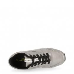 Versace Jeans Silver Faux Leather Lace Up Sneakers Size 39