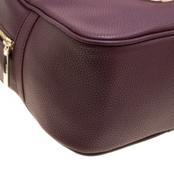 Pre Owned Versace Jeans Burgundy Pebbled Leather Backpack