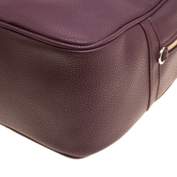 Pre Owned Versace Jeans Burgundy Pebbled Leather Backpack