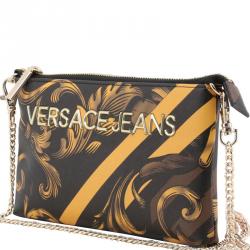 Versace Jeans Multicolor Print Leather Chain Pochette Accessories