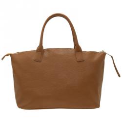 Versace Jeans Brown Pebbled Leather Crystal Studs Shopping Tote