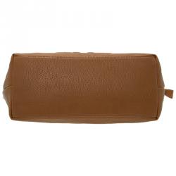 Versace Jeans Brown Pebbled Leather Crystal Studs Shopping Tote