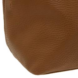 Versace Jeans Brown Pebbled Leather Crystal Studs Shopping Tote