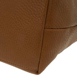 Versace Jeans Brown Pebbled Leather Crystal Studs Shopping Tote