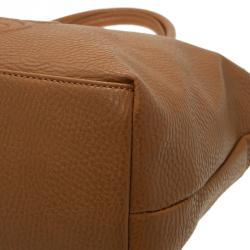 Versace Jeans Brown Pebbled Leather Crystal Studs Shopping Tote