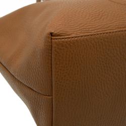 Versace Jeans Brown Pebbled Leather Crystal Studs Shopping Tote