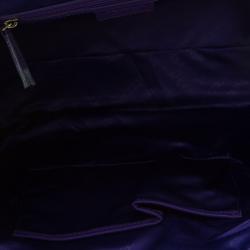 Versace Jeans Brown Pebbled Leather Crystal Studs Shopping Tote