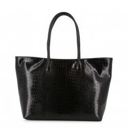 Versace Jeans Black Embossed Synthetic Leather Tote Bag