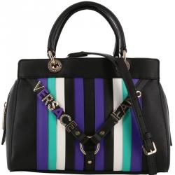Versace Jeans Black Synthetic Leather Top Handle Bag