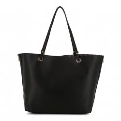 Pre Owned Versace Jeans Black Synthetic Leather Shopping Tote Bag