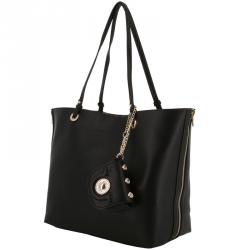 Versace Jeans Black Synthetic Leather Shopping Tote Bag