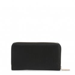 Versace Jeans Black Quilted Faux Leather Zip Around Wallet