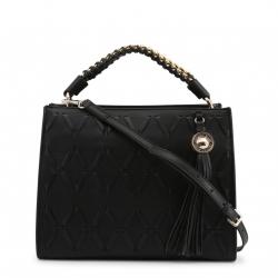 Pre Owned Versace Jeans Black Faux Leather Tassel Top Handle Bag