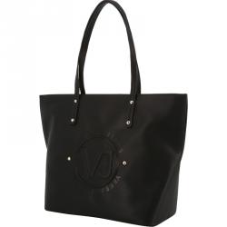Versace Jeans Black Faux Leather Shopping Tote