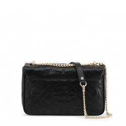 Versace Jeans Black Quilted Faux Leather Shoulder Bag