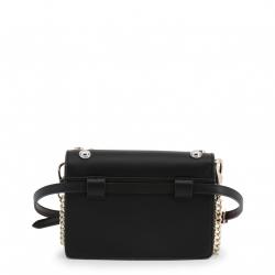 Versace Jeans Black Faux Leather Embellished Crossbody Bag