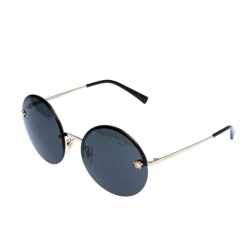 Versace Gold/Black MOD 2176 Medusa Rimless Round Sunglasses