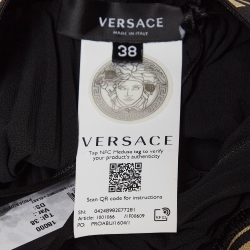 Pre Owned Versace Black Sheer Crepe Pleated Maxi Skirt S