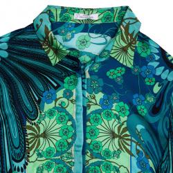 Pre Owned Versace Multicolor Printed Silk Shirt L