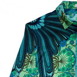 Pre Owned Versace Multicolor Printed Silk Shirt L