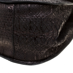 Versace Metallic Black Python Hobo