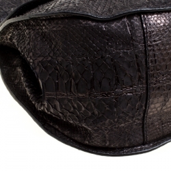 Versace Metallic Black Python Hobo