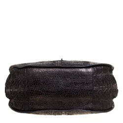 Versace Metallic Black Python Hobo
