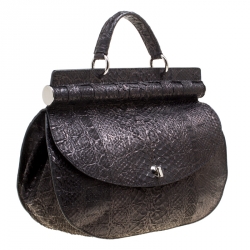 Versace Metallic Black Python Hobo