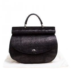Versace Metallic Black Python Hobo