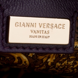 Versace Purple Leather Demetra Vanitas Top Handle Bag