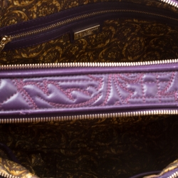 Versace Purple Leather Demetra Vanitas Top Handle Bag