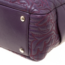 Versace Purple Leather Demetra Vanitas Top Handle Bag