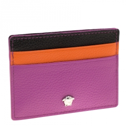 مملوكة مسبقًا Versace Multicolor Leather Card Case