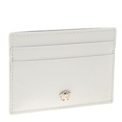 مملوكة مسبقًا Versace White Leather Card Case