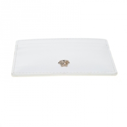 مملوكة مسبقًا Versace White Leather Card Case