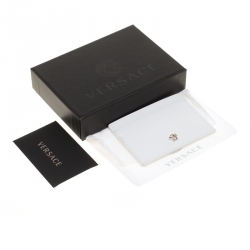 مملوكة مسبقًا Versace White Leather Card Case