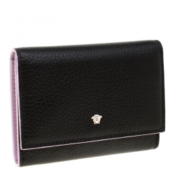 Versace Black Leather Card Case Wallet