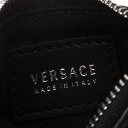 Pre Owned Versace Black Leather Coin Purse