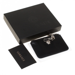 Pre Owned Versace Black Leather Coin Purse