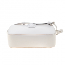 Pre Owned Versace White Leather Palazzo Medusa Camera Crossbody Bag