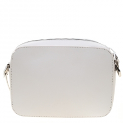 Pre Owned Versace White Leather Palazzo Medusa Camera Crossbody Bag