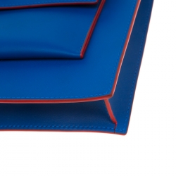 Pre Owned حقيبة كلتش فرساتشي حمالة معصم جلد زرقاء